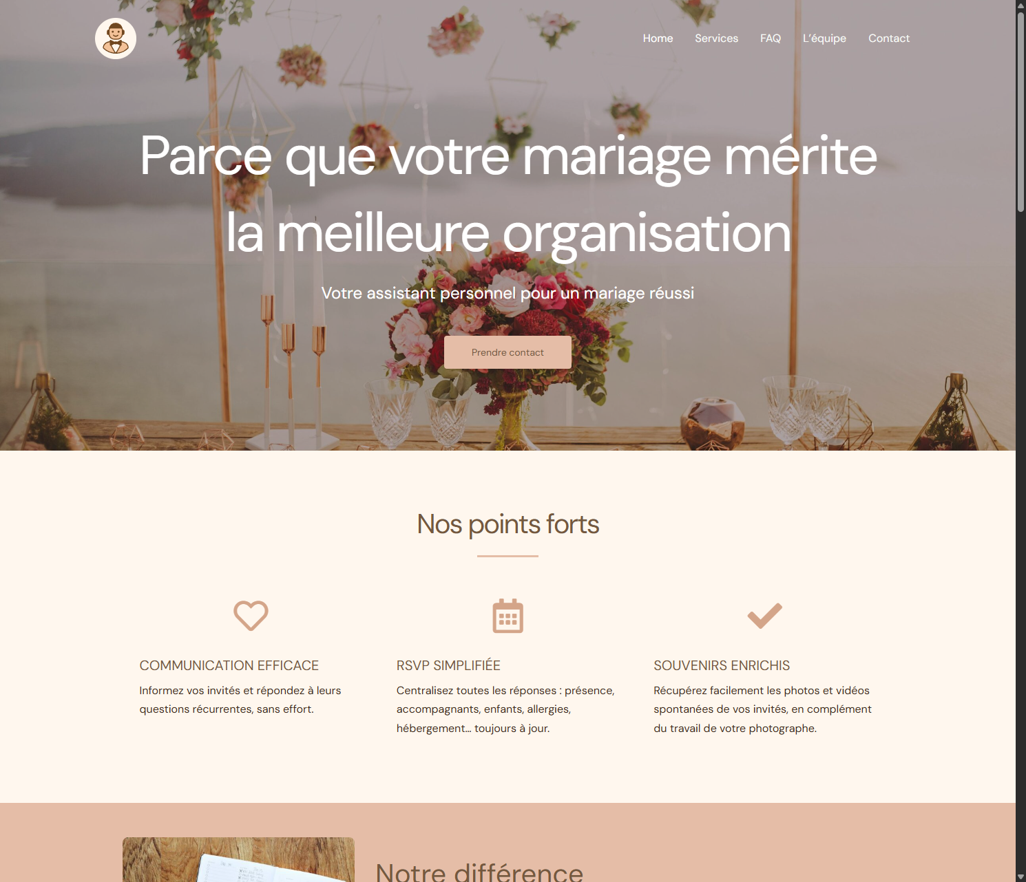 Wedding Valet - Landing page